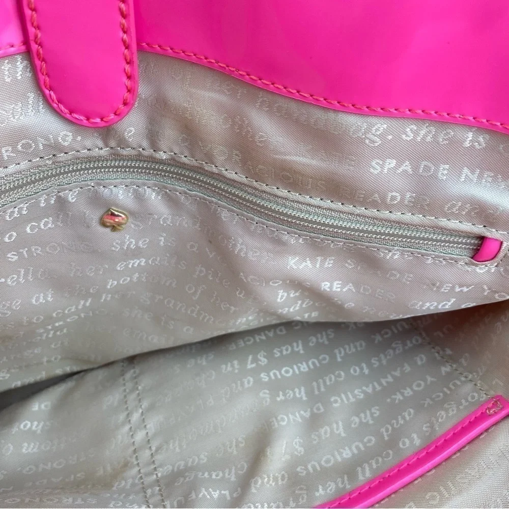 KATE SPADE NEW YORK MOLLY BIKINI DOT NEON PINK LARGE TOTE BAG